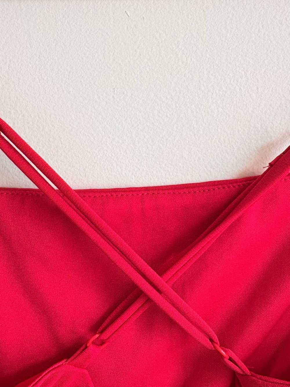 Red Ruched Side-Drawstring Slip Dress - Picture 3 of 6